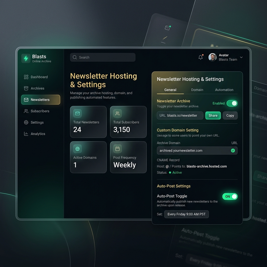 Blasts Online Archive & Hosting UI